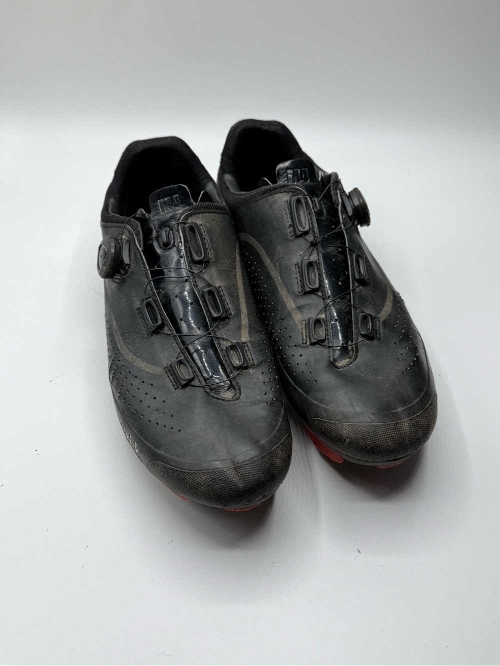 Men's Black Dial-Closure Athletic Cycling Shoes